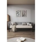 FANO Koza Daybed 90x190 Yatak Uyumlu Siyah Metal Karyola Sedir, Bahçe Balkon Mobilyası, Çocuk Odası Sofa