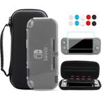 FANPL Carrying Case for Nintendo Switch Lite, Portable Travel Accessories Bundle with Blue Switch Lite Storage Case, Clear Protective Skin Shell, Screen Protector and 10 Thumb Grip Caps