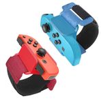 FANPL Just Dance 2023/2022/2021/2020 için Yükseltme Bilek Bantları, Switch ve OLED Modeli JoyCon Kontrol Cihazı için Ayarlanabilir Elastik Kayış, Yetişkinler ve Çocuklar için Uygun, 2'li Paket (Mavi ve Kırmızı)