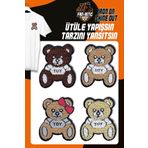 Fantastıc Arma Ütü Ile Yapışan Dokuma Peluş Arma Seti Patch Yama Ayıcık Modeli