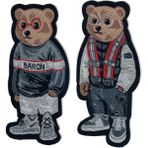 Fantastic Arma Ütü ile Yapışan Tarz Ayı Adam Figürlü Dokuma Patch Yama Teddy Bear Gözlüklü Ayıcık Baron