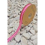 Fantastic Kırmızı Ekose Kurdele 1 cm En 25 Metre Top Polyester Dokuma Malzeme