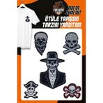 Fantastic Ütü ile Yapışan Dokuma Arma Seti Patch Kurukafa, Korsan, Skull Modeli