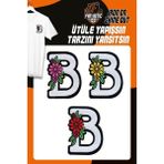 Fantastic Ütü ile Yapışan Dokuma Arma Seti Patch Yama Çiçekli Harfler Modeli B Harfi (3 Adet)