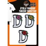 Fantastic Ütü ile Yapışan Dokuma Arma Seti Patch Yama Çiçekli Harfler Modeli D Harfi (3 Adet)