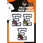 Fantastic Ütü ile Yapışan Dokuma Arma Seti Patch Yama Çiçekli Harfler Modeli E Harfi (3 Adet)
