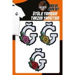 Fantastic Ütü ile Yapışan Dokuma Arma Seti Patch Yama Çiçekli Harfler Modeli Ğ Harfi (3 Adet)