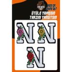 Fantastic Ütü ile Yapışan Dokuma Arma Seti Patch Yama Çiçekli Harfler Modeli N Harfi (3 Adet)