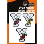 Fantastic Ütü İle Yapışan Dokuma Arma Seti Patch Yama Çiçekli Harfler Modeli Y Harfi (3 Adet)