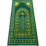 Fantastik Seccamat Seccade Kadife Dokulu 65 x 120 cm. Baskı Desenli Diz Ağrıtmayan Suni Deri Tabanlı - Yeşil