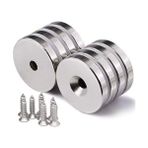 Fantastik Store 50 Adet 25X10/5X5,5 mm Neodyum Mıknatıs Havşa Delikli Magnet Vida Atılabilir N35 Nikel Paslanmaz ( Lisinya )