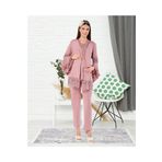 Fantasy Irene Gül Kurusu Renk Kışlık Uzun Kol Sabahlıklı Lohusa Pijama Takımı