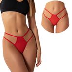 Fantazi Seksi TÜL Kadın STRİNG (Kırmızı, S)