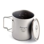FANYCS Titanyum Kupa Kamp Kupası Kahve Su Kupası Katlanabilir Saplı Seyahat Asılı Tencere Kapaklı 750 ml tarafından (750 ml kap)