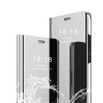 FanYuan OnePlus 7T Pro için Kılıf, Uyku/Uyanma Fonksiyonlu Ayna Kaplama Kapaklı Kılıf, Katlanır Braket, OnePlus 7T Pro Kapak için Akıllı Telefon Kılıfı (Gümüş)