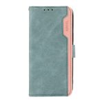 FANYUAN Xiaomi Poco M6 4G için Kılıf, Manyetik Kapaklı Deri Birinci Sınıf Cüzdan Telefon Kılıfı, Kart Yuvalı ve Katlanır Standlı, Xiaomi Poco M6 4G için Kılıf Kapak. (Camgöbeği+Pembe)