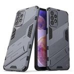 FANYUAN Xiaomi Poco M6 Plus 5G için kılıf, Yumuşak TPU + Sert PC, Tam Gövde Sağlam Darbeye Dayanıklı Kılıf, Stand Fonksiyonu, Xiaomi Poco M6 Plus 5G için Çizilmez Kılıf (Gri)