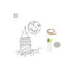 Fapatech Galata Kulesi Müzesi İstanbul Boyama Kağıt Devre Kit - Stem, Bakır Folyo İletken Bant LED, Pil