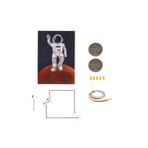 Fapatech Uzay Astronot Fen Bilim Deneyi - Bakır Folyo İletken Bant 5mm LED,CR2032 Pil Kağıt Devre Kit