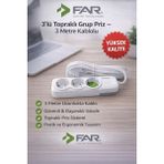 Far 3lü Grup Priz - Beyaz - Gri