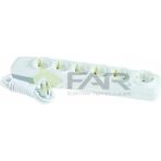 Far Grup Priz, 6'lı, 2 M, Çocuk Korumalı, Topraklı, Beyaz