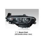 Far Motorlu Sol Beyaz Çıtalı - Led Drl Park Fıat Egea 16-20