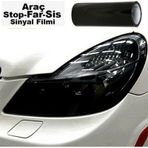 Far Stop Filmi Far Folyosu Koyu Parlak Siyah Far Çizik Çizilme Engelleyici Folyo 100cm X 30cm