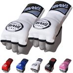 Farabi Hybrid jimnastik fitness Workout iç eldiven bar Pens Boxen MMA Muay Thai Gym Workout Handbandage Gel-iç eldiven parmaksız eldiven Bandagen eldiven el koruması L/XL Beyaz