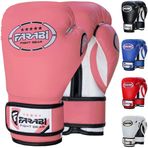 Farabi Sports 100 ml (100 g) 200 ml (100 g) 200 ml (200 g) boks eldiveni, çocuk boks eldiveni (pembe, 6 oz)