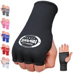 Farabi Sports Boks El Sargıları Jel Dolgusuz Yarım Parmak Elastik İç Eldivenler Yumruk Boks Bandajları MMA, Muay Thai, Eğitim, Dövüş Sporları, Kickboks ve Dövüş Sanatları için İdeal (Black, S/M)