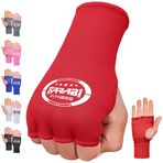 Farabi Sports Boks El Sargıları Jel Dolgusuz Yarım Parmak Elastik İç Eldivenler Yumruk Boks Bandajları MMA, Muay Thai, Eğitim, Dövüş Sporları, Kickboks ve Dövüş Sanatları için İdeal (Red, L/XL)