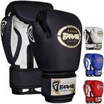 Farabi Sports Çocuk Boks Eldiveni 4 oz (Siyah/Beyaz) Çocuklar, Gençler, Erkek ve Kız Çocukları için - MMA, Muay Thai ve Kum Torbası Eğitim Eldiveni
