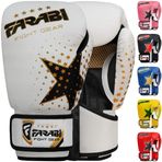 Farabi Sports çocuk boks eldivenleri 6 oz kickboks muay thai antrenman MMA fikir tartışması eldivenleri, kum torbası üzerinde antrenman için en iyi eldivenler, odak pedleri Uygulama (Beyaz, 6 oz)