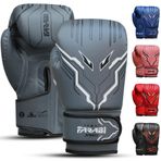 Farabi Sports Çocuk Boks Eldivenleri Erkek ve Kız Kickboks Eldivenleri 6-oz Gençlik, Genç Boks Eldivenleri MMA, Muay Thai, Boks Pedi, Boks Torbası ve 5-10 Yaş Arası Eğitim için (Grey, 6-oz)