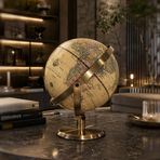 Faraday Metal Ayaklı Dünya Küresi, Retro Dekoratif Yerküre, Masaüstü Aksesuar Ofis Hediyesi İş Gift