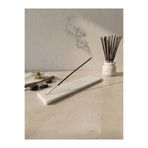 FARALYAHOME Dekoratif Doğal Beyaz Mermer Çubuk Tütsülük - Minimalist Tütsü Kayığı 6x26 cm
