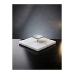 FARALYAHOME Doğal Mermer Beyaz Mermer Banyo Gider Kapağı 10x10 CM Gümüş Kulp