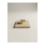 FARALYAHOME Doğal Traverten Mermer Banyo Gider Kapağı 10x10 cm Gold Kulp