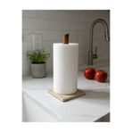 FARALYAHOME DOĞAL TRAVERTEN MERMER HAVLULUK AHŞAP SAPLI 14X14 CM