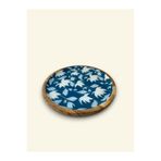 FARALYAHOME Mango Ağacı 20x20x2 CM Pasta Tabağı ,Sunum Tabağı , Tatlı Tabağı Yaprak Desenli-BLUE