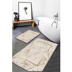 farbala Banyo Halısı Ikili Klozet Takımı Kaymaz Tabanlı (60 x 100 cm + 40 x 60 cm)