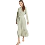 Farbalalı Katlı Elbise KAY.VV-A23-93005 - Yeşil - 44