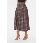 Farbe Er Fashion Pine Kahve Ekose Etek - M
