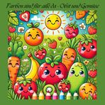 Farben sind für alle da - Obst und Gemüse: Malbuch zum Entspannen und lernen mit 40 wunderschönen Obst und Gemüse Motiven