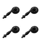 FarBoat 4 Adet Gözyaşı Damlası Topuzları Pulls Kolye Antika Dekoratif Dolap Çekmecesi Dolap Şifonyer Mücevher Kutusu Vidalı (Siyah, 65x28 mm/2,6x1,1 inç)