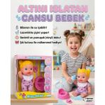 Farbu Oyuncak Cansu Bebek: Altını Islatan Renkli Saçlı 4 Parçalı Biberonlu Emzikli Lazımlıklı Oyuncak Bebek Seti - Sarı
