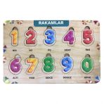Farbu Oyuncak FBP14 Renkli Rakamlar 10 Parça Eğitici Ahşap Puzzle