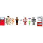 Farbu Oyuncak Golemli Minecraft 4 Karakter 7 Aksesuar 11 Parça Çocuk Figür Oyun Set - Çok Renkli