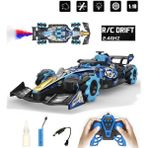 Farbu Oyuncak Sesli Işıklı Şarjlı 1:10 Büyük Ölçek Kumandalı Duman Atan Full Fonksiyon F1 Araç Rc Oyuncak Araba - Mavi