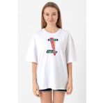 Fargo Ralph's Corner Diner Beyaz Kadın Oversize Tshirt